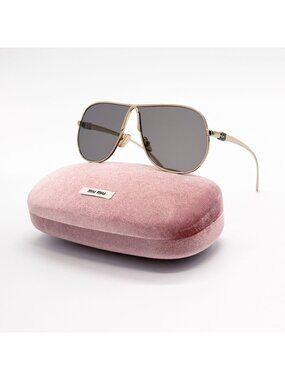 NEW MIU MIU SUNGLASSES MUA56S ZVN80Q WOMEN GOLD MU A56S, SMU A56 EYEWEAR